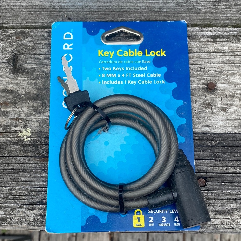 Black Durable Coiled Cable Lock for Electronics